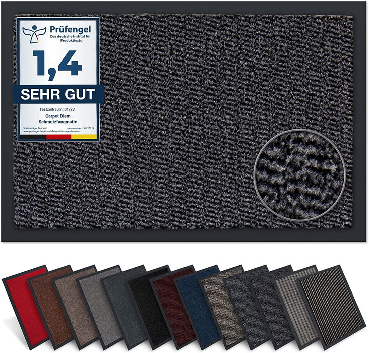 Schmutzfangmatte Fußmatte mit äußerst starker Schmutz und Feuchtigkeitsaufnahme - Sauberlaufmatte in dunkel grau - anthrazit - schwarz 40 x 60 cm