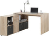 Schreibtisch-Winkelkombination Tisch ca. 136 x 75 x 68 cm, Regal ca. 137 x 71 x 33 cm, Eiche
