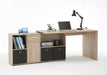 Schreibtisch-Winkelkombination Tisch ca. 136 x 75 x 68 cm, Regal ca. 137 x 71 x 33 cm, Eiche