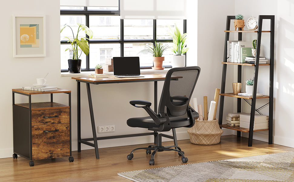 Schreibtisch, Computertisch, Homeoffice, Büro, Arbeitszimmer, Wohnzimmer, stabil, platzsparend, einfacher Aufbau, Industrie-Design, 100 x 50 x 75 cm