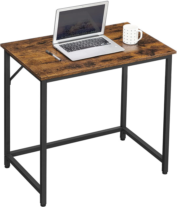 Schreibtisch, Computertisch, schmaler Bürotisch, 80 x 50 x 75 cm, Arbeitszimmer, Homeoffice, Büro, einfacher Aufbau, Stahl, Industrie-Design