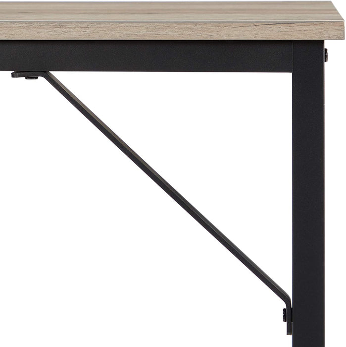 Schreibtisch, Computertisch, schmaler Bürotisch, 100 x 50 x 75 cm, Arbeitszimmer, Homeoffice, Büro, einfacher Aufbau, Metall, Industrie-Design, Greige