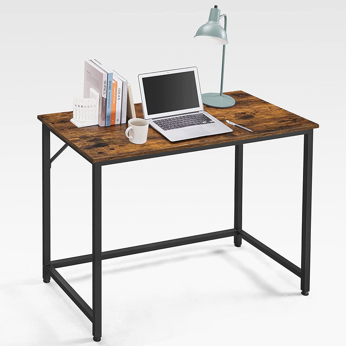 Schreibtisch, Computertisch, schmaler Bürotisch, 100 x 50 x 75 cm, Arbeitszimmer, Homeoffice, Büro, einfacher Aufbau, Metall, Industrie-Design