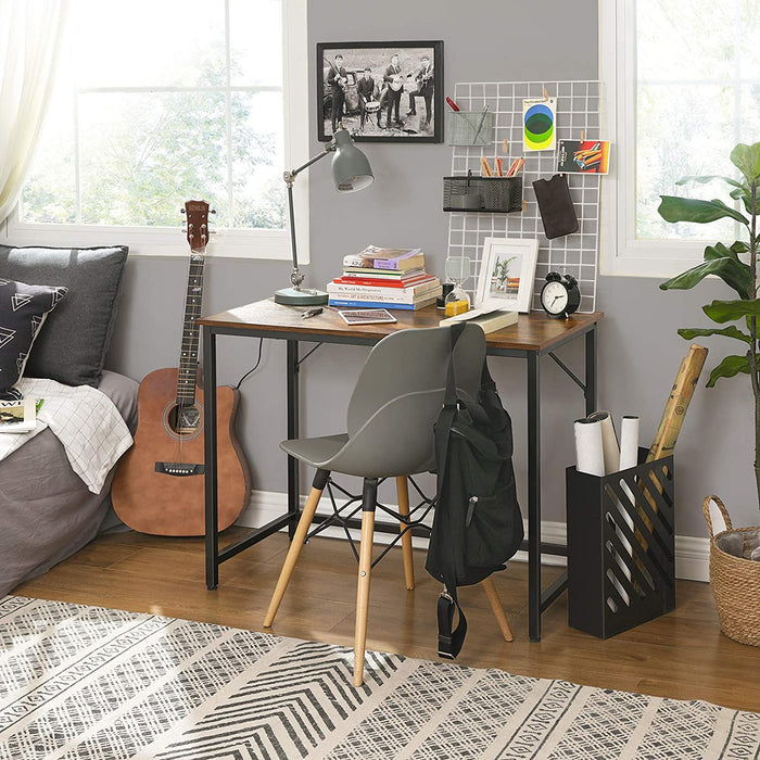Schreibtisch, Computertisch, schmaler Bürotisch, 100 x 50 x 75 cm, Arbeitszimmer, Homeoffice, Büro, einfacher Aufbau, Metall, Industrie-Design