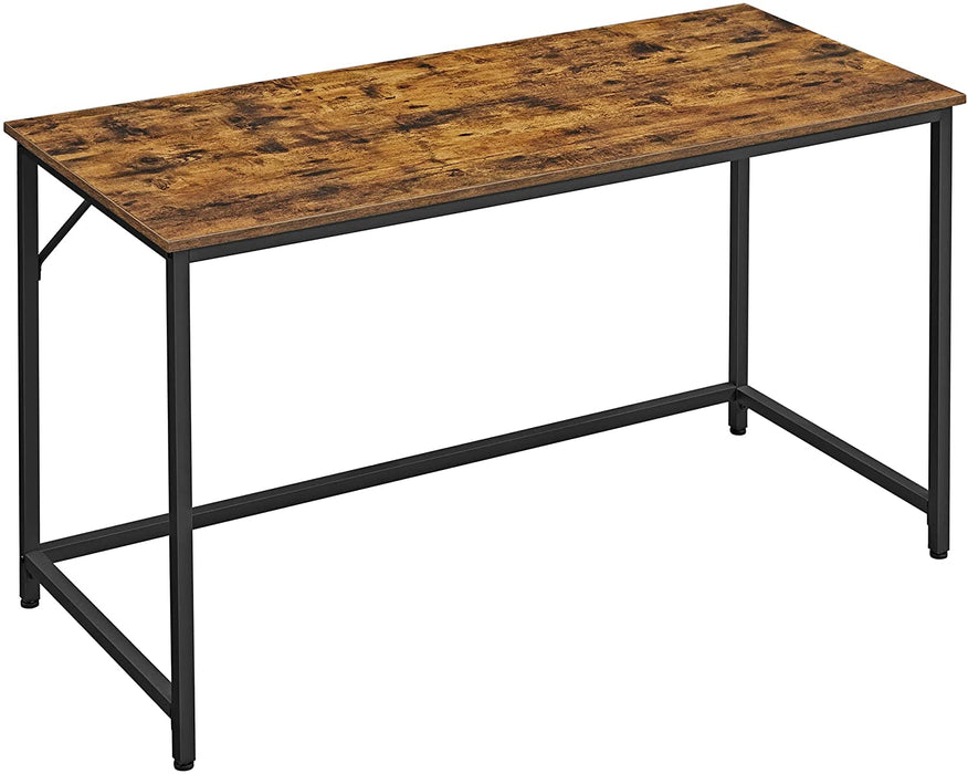 Schreibtisch, Computertisch, schmaler Bürotisch, 140 x 60 x 75 cm, Arbeitszimmer, Homeoffice, Büro, einfacher Aufbau, Stahl, Industrie-Design
