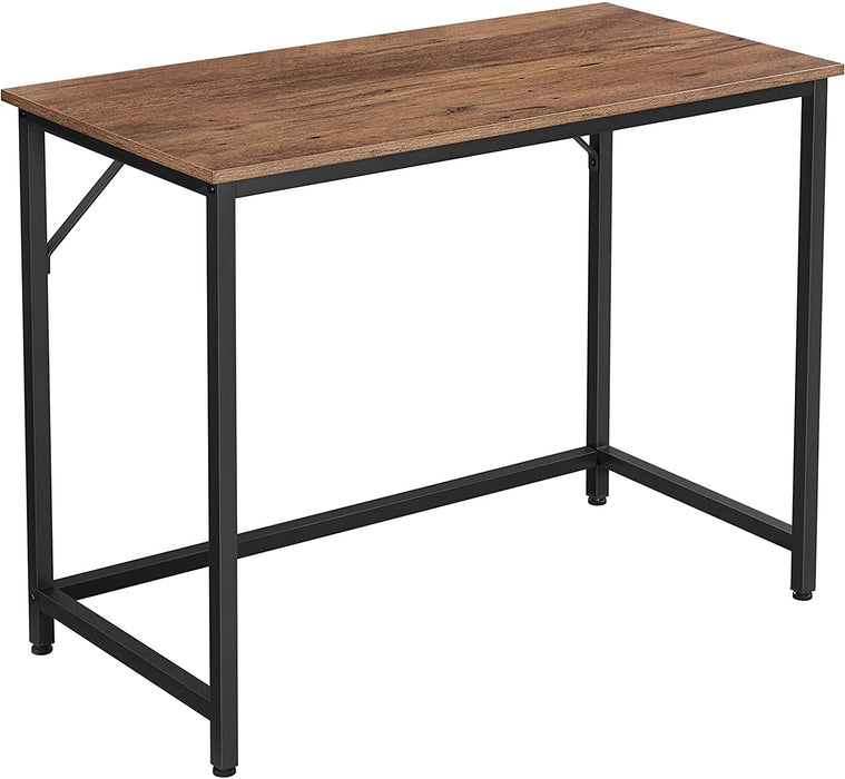 Schreibtisch, Computertisch, schmaler Bürotisch, 100 x 50 x 75 cm, Arbeitszimmer, Homeoffice, Büro, einfacher Aufbau, Metall, Industrie-Design