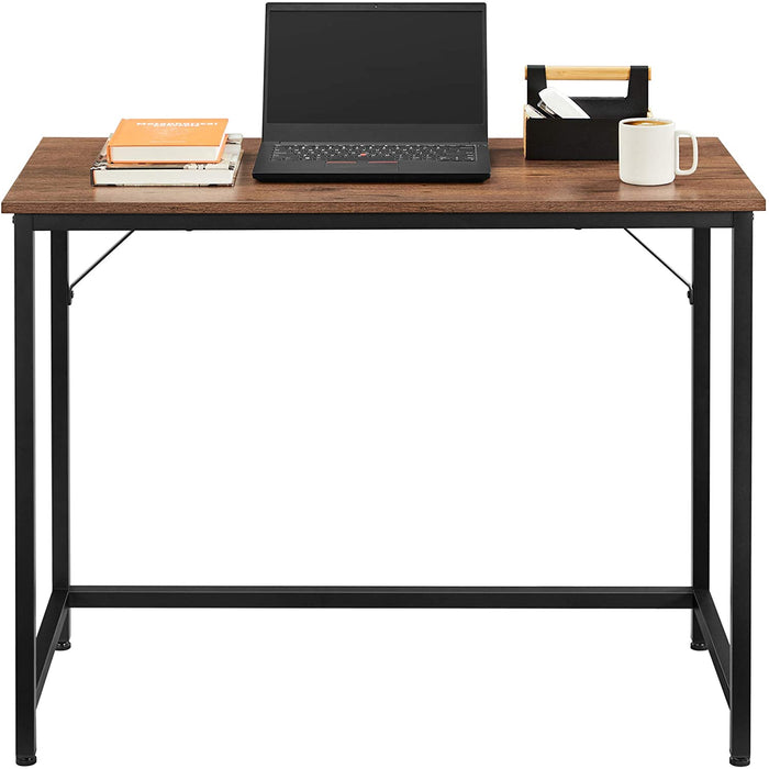 Schreibtisch, Computertisch, schmaler Bürotisch, 100 x 50 x 75 cm, Arbeitszimmer, Homeoffice, Büro, einfacher Aufbau, Metall, Industrie-Design