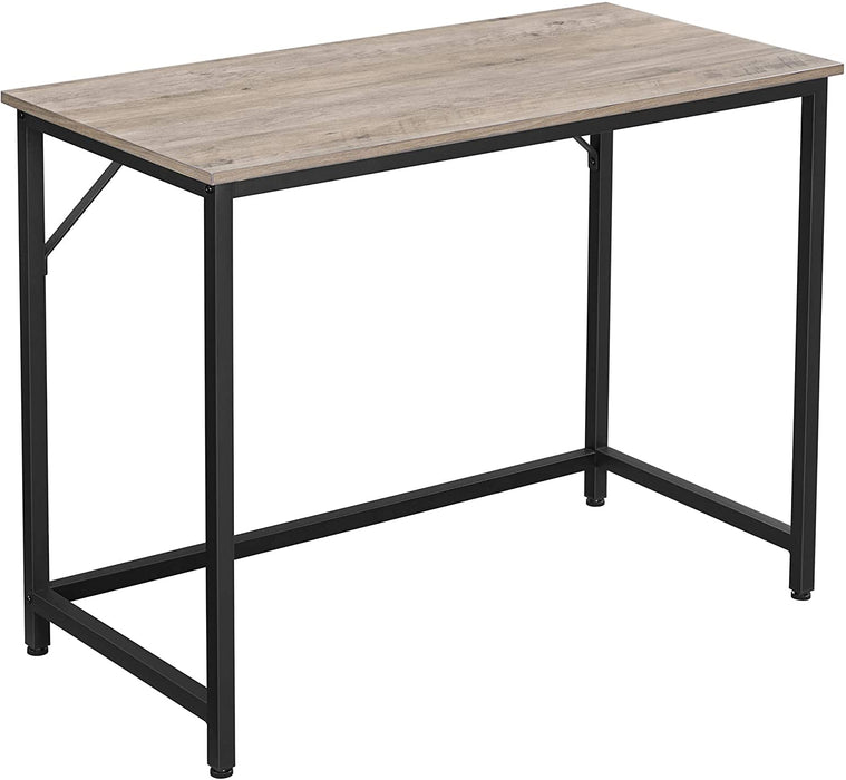 Schreibtisch, Computertisch, schmaler Bürotisch, 100 x 50 x 75 cm, Arbeitszimmer, Homeoffice, Büro, einfacher Aufbau, Metall, Industrie-Design, Greige