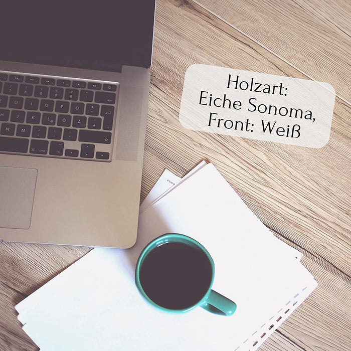  Schreibtisch mit Schubladen in Eiche Sonoma Optik, Weiß - Praktischer Bürotisch Computertisch mit großer Arbeitsfläche - 120 x 76 x 50 cm 