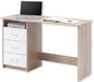  Schreibtisch mit Schubladen in Eiche Sonoma Optik, Weiß - Praktischer Bürotisch Computertisch mit großer Arbeitsfläche - 120 x 76 x 50 cm 