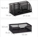 Schreibtischorganizer 6 Ablagen, kompakter Büroorganizer Metall, Schublade, Zettehalter, Stifteköcher, schwarz