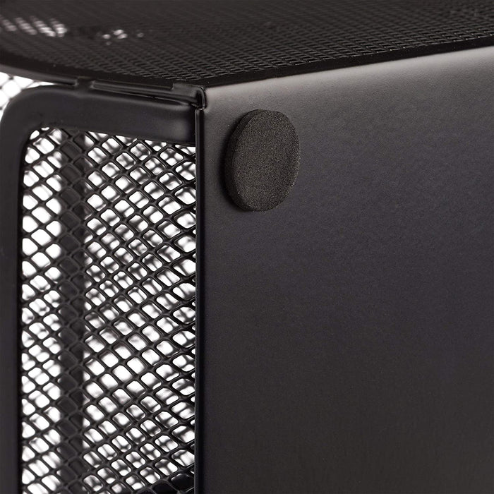 Schreibtischorganizer 6 Ablagen, kompakter Büroorganizer Metall, Schublade, Zettehalter, Stifteköcher, schwarz