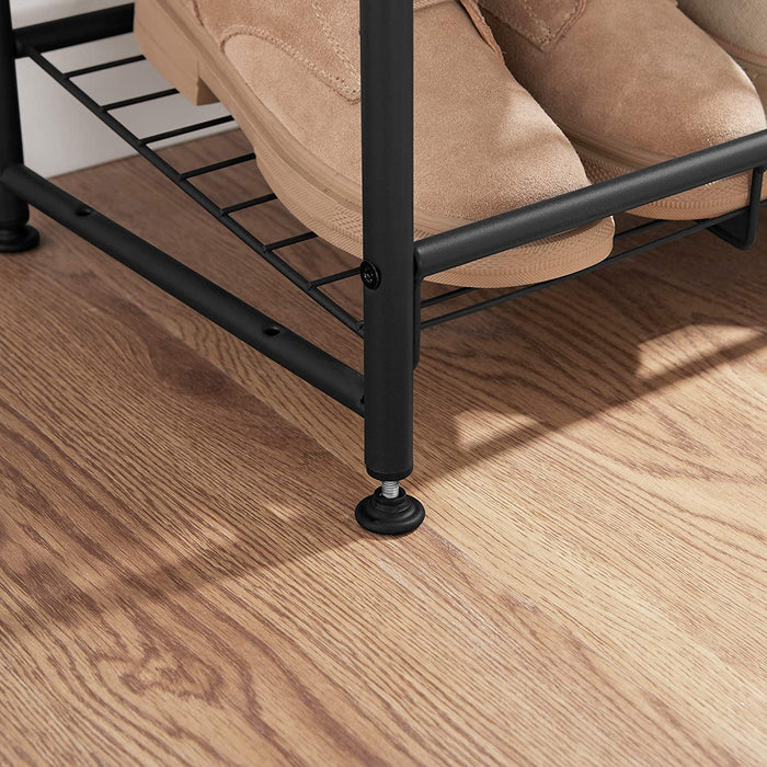 Schuhregal mit 3 Ablagen, stapelbarer Schuh-Organizer, für bis zu 12 Paar Schuhe, aus Stahl, 68,5 x 27,5 x 49,5 cm, für High Heels, Turnschuhe