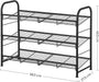 Schuhregal mit 3 Ablagen, stapelbarer Schuh-Organizer, für bis zu 12 Paar Schuhe, aus Stahl, 68,5 x 27,5 x 49,5 cm, für High Heels, Turnschuhe