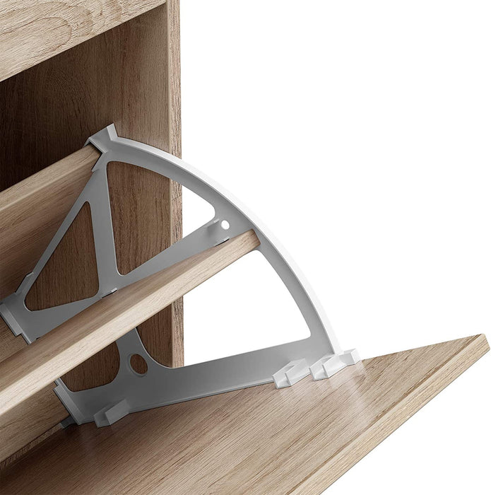 Schuhschrank mit 2 Klappen, Schuhkipper, Trennwände verstellbar und abnehmbar, für 12 Paar Damenschuhe oder 8 Paar Herrenschuhe, kleiner Flur