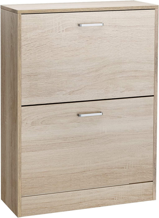 Schuhschrank mit 2 Klappen, Schuhkipper, Trennwände verstellbar und abnehmbar, für 12 Paar Damenschuhe oder 8 Paar Herrenschuhe, kleiner Flur