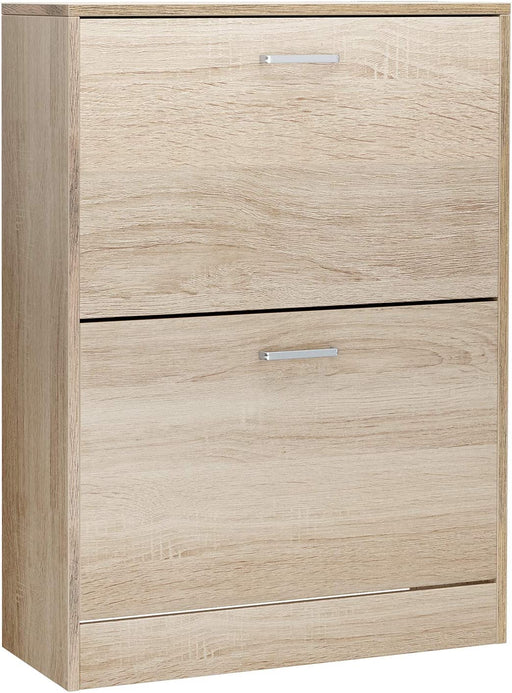 Schuhschrank mit 2 Klappen, Schuhkipper, Trennwände verstellbar und abnehmbar, für 12 Paar Damenschuhe oder 8 Paar Herrenschuhe, kleiner Flur