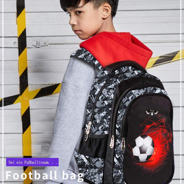 Schulrucksack Jungen Teenager Schultaschen Mädchen Ranzen Ergonomischem Kinder Rucksäcke Fußball Druck Schulranzen für 8 10 15 Jahre School Bags 