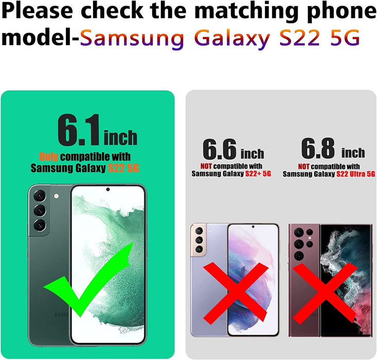Schutzfolie für Samsung Galaxy S22 5G Panzer Schutz Glas, 3 Stück 9H Folie mit 2 Kamera Schutzglas, HD displayschutzfolie, Mit rahmen positionierhilfe, Hülle Freundlich, 5 Stück