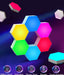 Sechseck Wandleuchte mit Fernbedienung, Smart Touch Modulare LED Licht Wandpanel RGB Nachtlicht DIY Geometrie Spleißen Quantum Leuchte für Zuhause