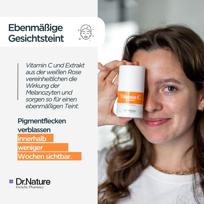 Serum Vitamin C für Gesicht Empfindliche Haut Naturkosmetik | 99% Inhaltsstoffen Natürlichen Ursprungs | Pigmentflecken Entferner Gesicht