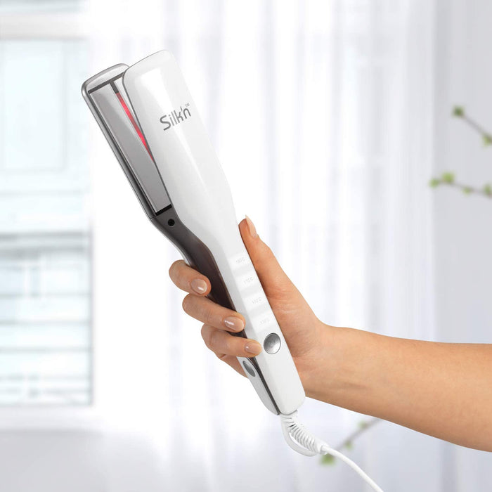 Silk'n GoSleek IR - Haarglätter mit Infrarottechnologie & Keramikbeschichtung - 5 Temperaturstufen, Weiß, 4.5x4x26.5 cm