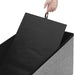 Sitzbank mit Stauraum, Sitztruhe, Sitzhocker, faltbar, 76 x 38 x 38 cm, Bezug aus Leinenimitat, für Schlafzimmer, Flur, Wohnzimmer, hellgrau