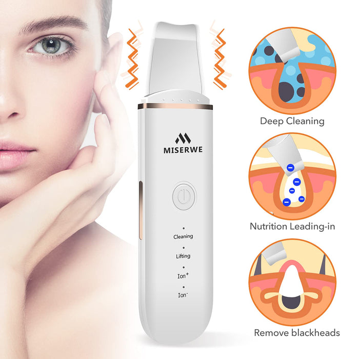 Face Skin Spatula Ultraschallpeelinggerät Skin Scrubber Mitesserentferner Porenreiniger Gesicht Schönheitspflege Gesichtslifting Werkzeug Mitesser
