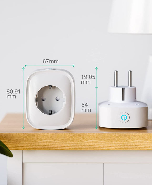 Smart Wlan Steckdose 16A, Alexa Steckdose 4er Pack, Smart Home Plug Kompatibel mit Alexa Google Home, App Fernbedienung, Stromverbrauch messen