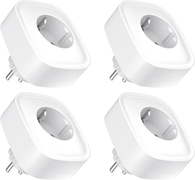 Smart Wlan Steckdose 16A, Alexa Steckdose 4er Pack, Smart Home Plug Kompatibel mit Alexa Google Home, App Fernbedienung, Stromverbrauch messen