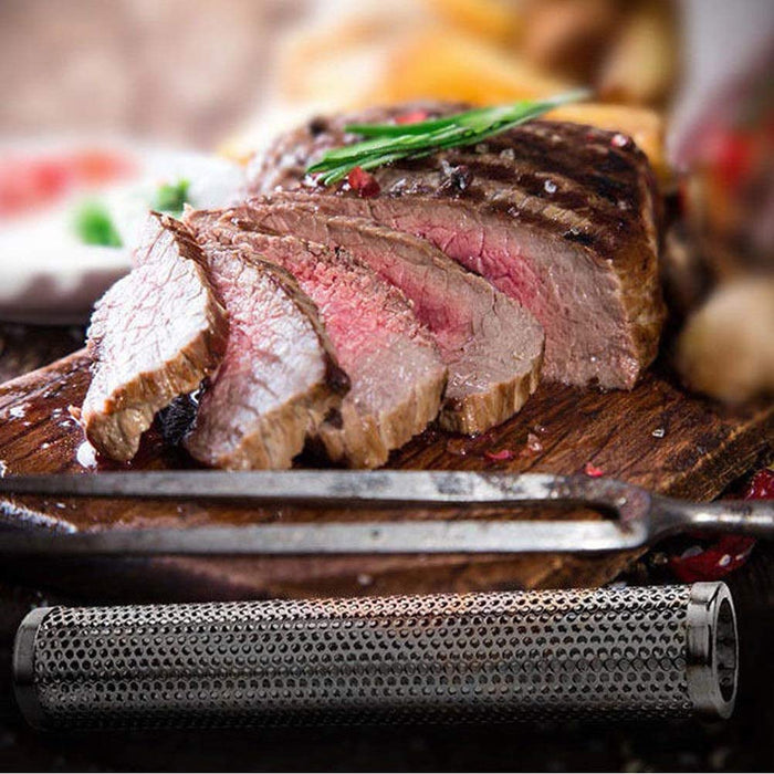 Smokerröhre Räucherröhre aus 304 Edelstahl - Kaltrauch-Zubehör für Gasgrill und Kohlegrill - Räucherbox, Pellet-Smoker