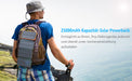 Solar Powerbank 25000mAh Tragbare Solar Ladegerät mit 4 Solarpanels, Outdoor wasserfester externer Akku mit 2 USB Ports für Smartphones, Tablets und mehr