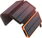 Solar Powerbank 25000mAh Tragbare Solar Ladegerät mit 4 Solarpanels, Outdoor wasserfester externer Akku mit 2 USB Ports für Smartphones, Tablets und mehr