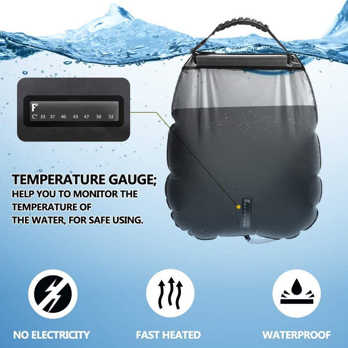 Solardusche Outdoor, 20L Campingdusche Solar Wassersack Heizung Camping Dusche Tasche mit Duschkopf Gartendusche Pooldusche Warmwasser