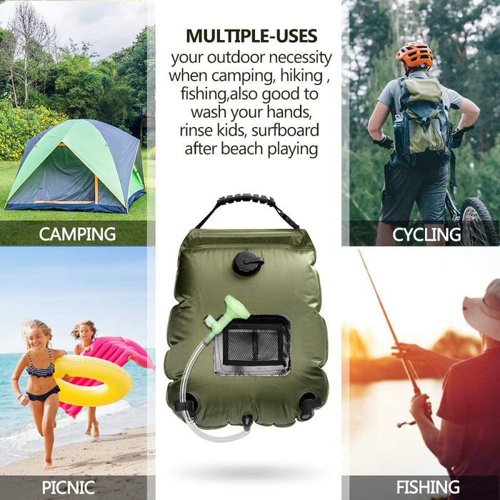 Solardusche Outdoor, 20L Campingdusche Solar Wassersack Heizung Camping Dusche Tasche mit Duschkopf Gartendusche Pooldusche Warmwasser