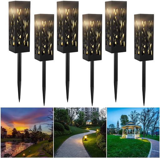 Solarleuchten Garten Warmweiß 6 Stücke Gartenleuchten IP65 Wasserdichte Solarlampe für Patio Rasen,Terrasse, 3500K