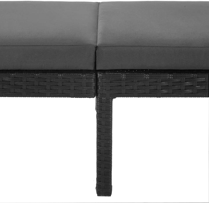 Sonnenliege, Liegestuhl, Gartenliege, mit 5 cm Dicker Auflage, Polyrattan, Rückenlehne verstellbar, 59 x 198 x 28 cm, bis 150 kg belastbar, Garten