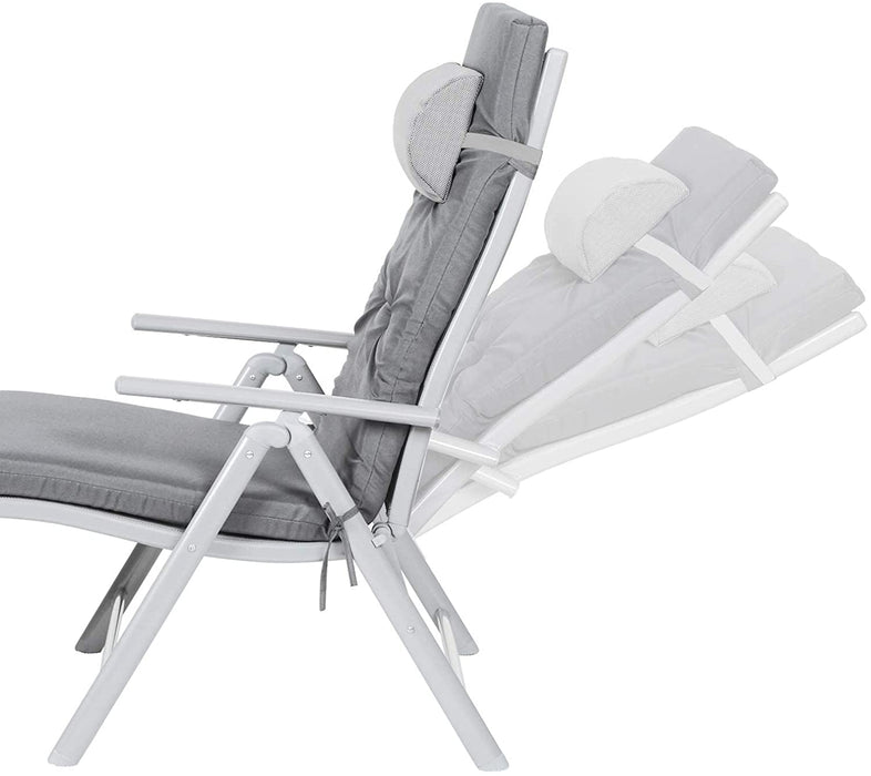 Sonnenliege, klappbar, Liegestuhl mit 6 cm Dicker Matratze, abnehmbares Kopfkissen, aus rostfreiem Aluminium, atmungsaktiv, komfortabel, verstellbar