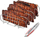 Spareribs Halter Grill – Braten und Rippchenhalter Edelstahl, Aufsatz zur Zubereitung von 5 Spareribs und Braten auf Gas- und Kohlegrill – Backofen