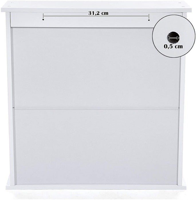 Spiegelschrank Badschrank Hängeschrank Spiegel mit Ablage Schminkschrank aus Holz 56 x 58 x 13 (B x H x T) cm weiß