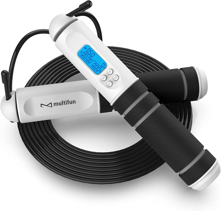 Springseil mit Zähler, Speed Rope Springseil Erwachsene mit Kalorienzähler zum Abnehmen, Fitness Seilspringen mit Kugellager