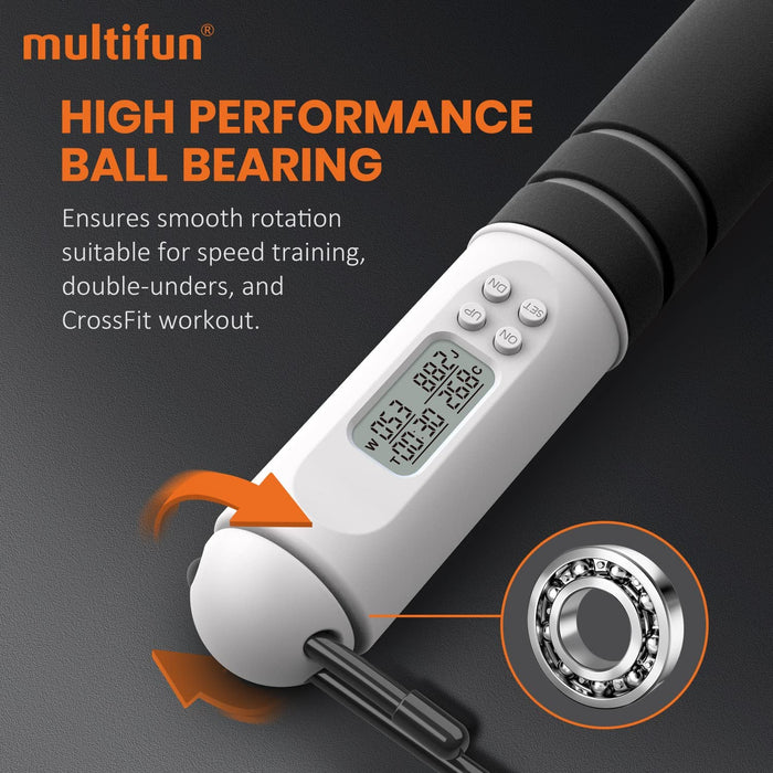 Springseil mit Zähler, Speed Rope Springseil Erwachsene mit Kalorienzähler zum Abnehmen, Fitness Seilspringen mit Kugellager