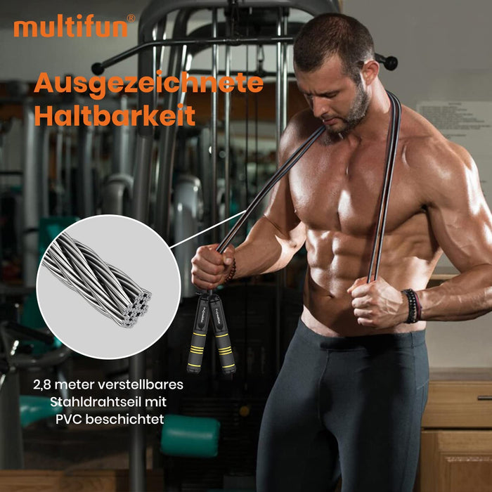 Springseil mit Zähler, Speed Rope Springseil Erwachsene mit Kalorienzähler zum Abnehmen, Fitness Seilspringen mit Kugellager