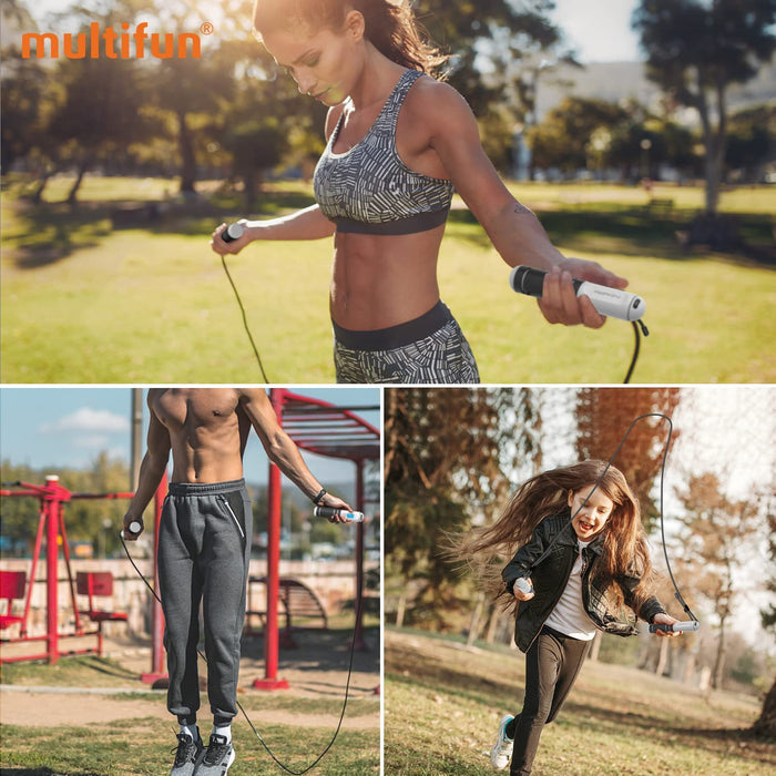 Springseil mit Zähler, Speed Rope Springseil Erwachsene mit Kalorienzähler zum Abnehmen, Fitness Seilspringen mit Kugellager