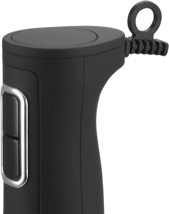 Stabmixer, Edelstahl Stab, Griff gummiert für besseren Halt, zweiteilig, 2 Geschwindigkeiten, PREIS-/LEISTUNGSSIEGER 05/2017, 250 Watt, Schwarz