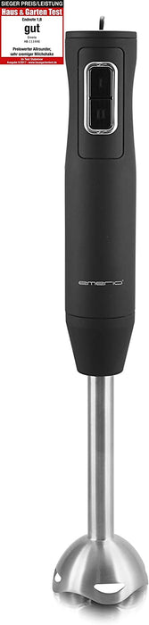 Stabmixer, Edelstahl Stab, Griff gummiert für besseren Halt, zweiteilig, 2 Geschwindigkeiten, PREIS-/LEISTUNGSSIEGER 05/2017, 250 Watt, Schwarz