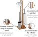 Stand WC-Garnitur Rivalta, mit integriertem Toilettenpapierhalter und WC-Bürstenhalter, aus echtem Bambus, 23 x 70 x 18 cm, Braun