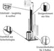 Stand WC-Garnitur Rivalta, mit integriertem Toilettenpapierhalter und WC-Bürstenhalter, in rostfreier Edelstahl-Qualität, Silber glänzend