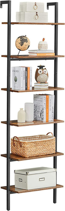 Standregal, Bücherregal, 6 Ablagen, Leiterregal, Aufbewahrung für Bücher, Dekoration, Schlafzimmer, Wohnzimmer, Büro, 60 x 30 x 204,8 cm