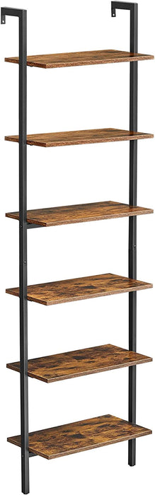 Standregal, Bücherregal, 6 Ablagen, Leiterregal, Aufbewahrung für Bücher, Dekoration, Schlafzimmer, Wohnzimmer, Büro, 60 x 30 x 204,8 cm